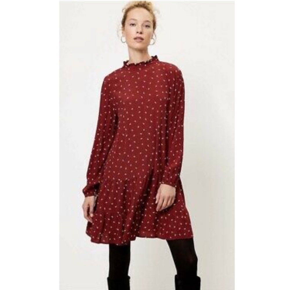 Loft Sprinkle Ruffle Flounce Dress